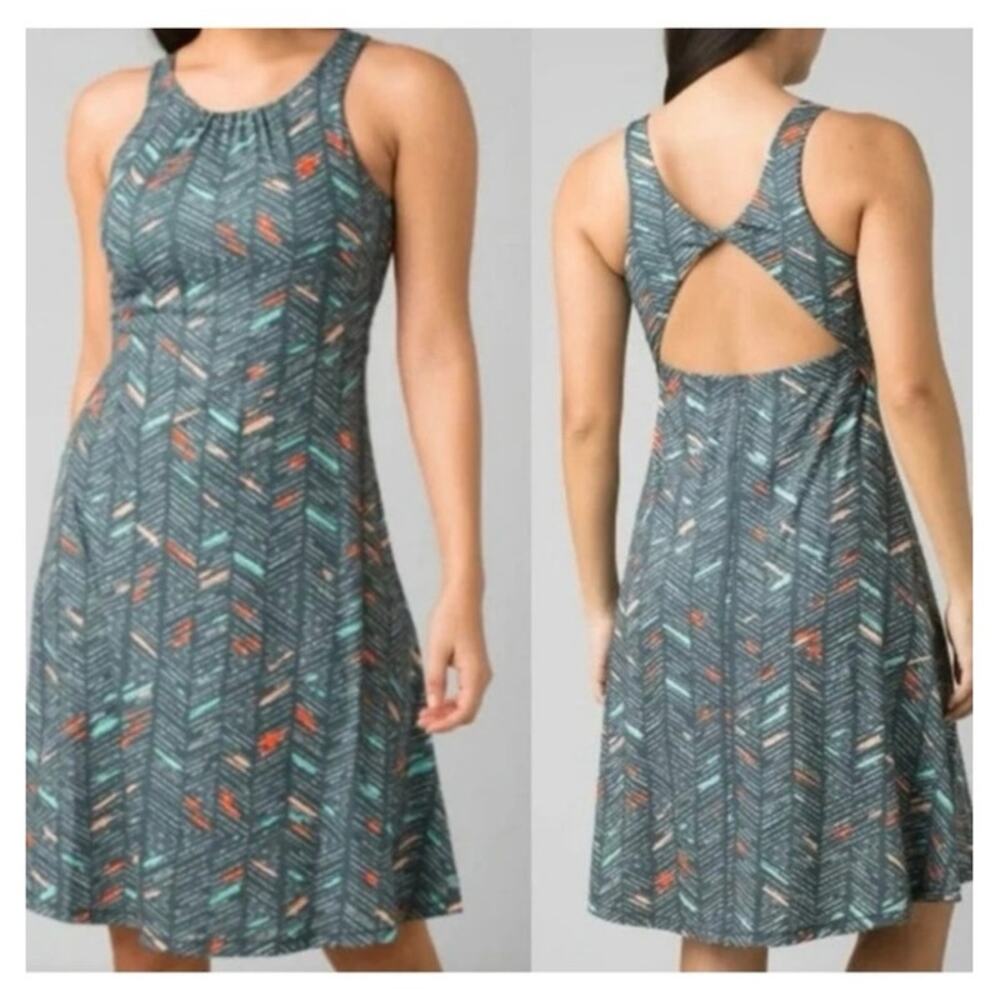 PRANA Women's XL Skypath Tank Dress Back Cut Out Knee Length Outdoor Grey - Picture 15 of 16